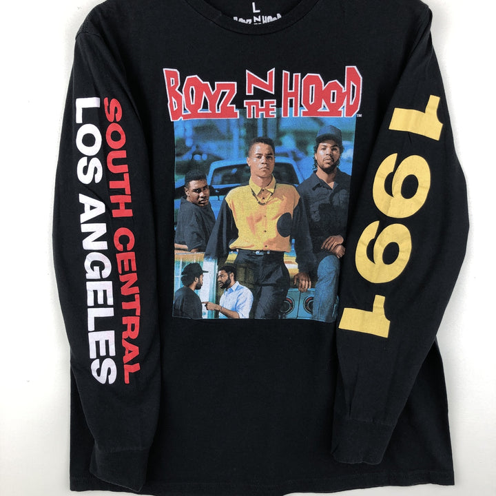Boyz n the Hood Movie Long Sleeve T-Shirt, Men's Size L cotton black type Vintage Second Hand
