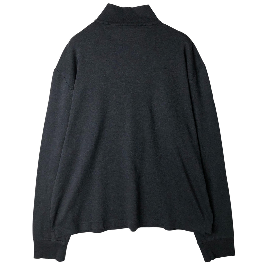 Ralph Lauren POLO RALPH LAUREN Half-Zip Long T-Shirt, Men's XL cotton black type Vintage Second Hand