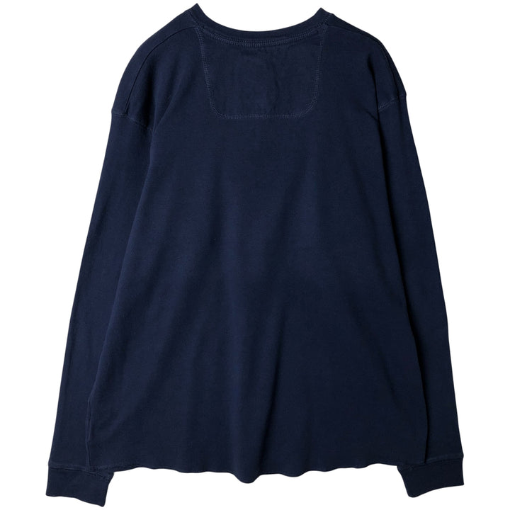 Levi's Henley neck long T-shirt, men's size L cotton navy blue type Vintage Second Hand