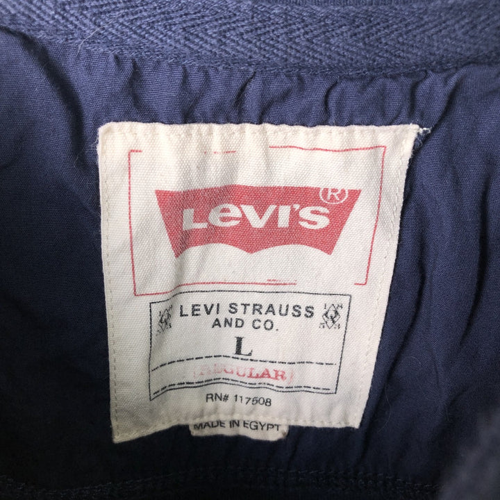 Levi's Henley neck long T-shirt, men's size L cotton navy blue type Vintage Second Hand