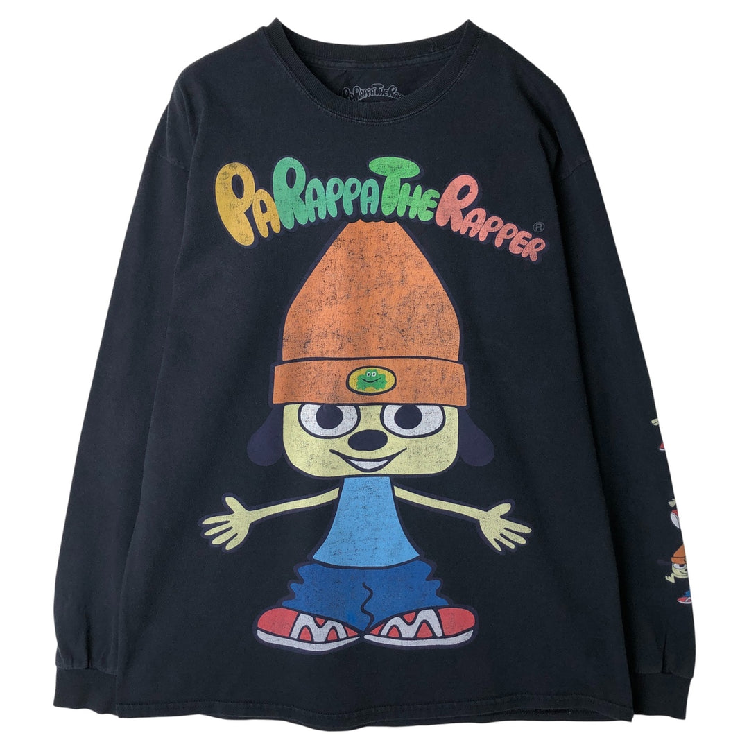 PARAPPA THE RAPPER Long Sleeve T-Shirt, Men's Size L cotton black type Vintage Second Hand