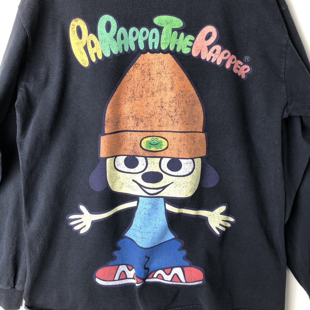 PARAPPA THE RAPPER Long Sleeve T-Shirt, Men's Size L cotton black type Vintage Second Hand