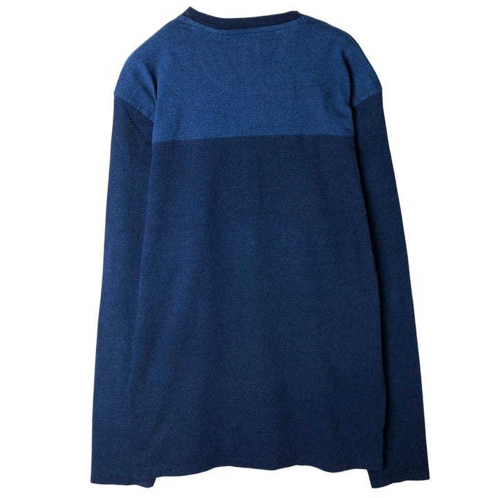 Levi's Henley neck long T-shirt, men's size XL cotton navy blue type Vintage Second Hand