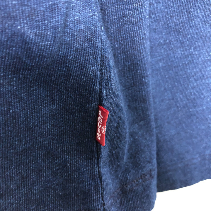 Levi's Henley neck long T-shirt, men's size XL cotton navy blue type Vintage Second Hand