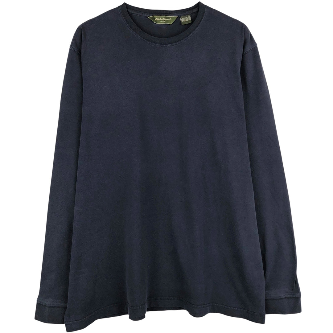 Eddie Bauer long-sleeved T-shirt, men's size L cotton navy blue type Vintage Second Hand