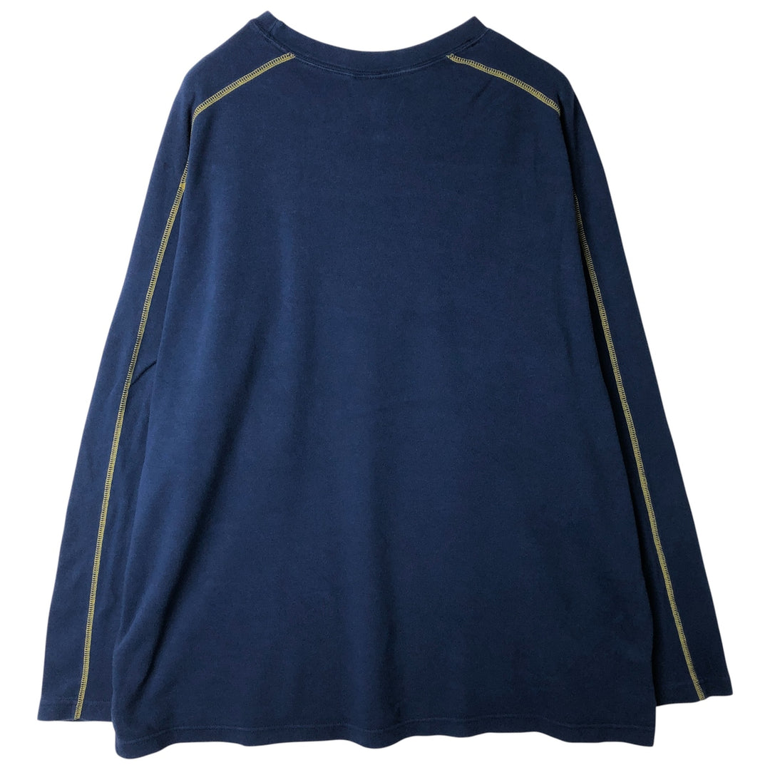 2000'S Nike Team Michigan University College Long Sleeve T-Shirt, Men's Size L cotton navy blue type Vintage Second Hand