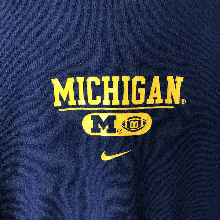 2000'S Nike Team Michigan University College Long Sleeve T-Shirt, Men's Size L cotton navy blue type Vintage Second Hand