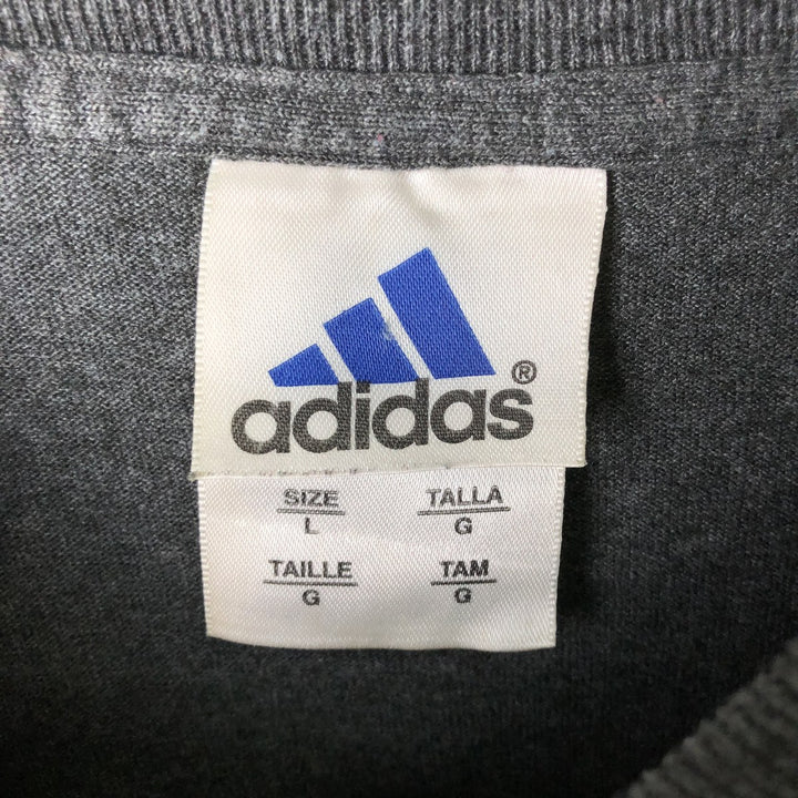 Adidas long-sleeved T-shirt, made in the USA, men's size L cotton Charcoal Vintage Second Hand