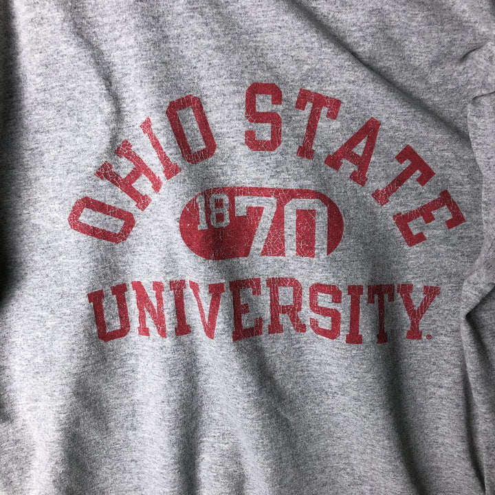 Champion Authentic Athletic Apparel Ohio State University College Long Sleeve T-Shirt, Men's Size Medium cotton gray type Vintage Second Hand