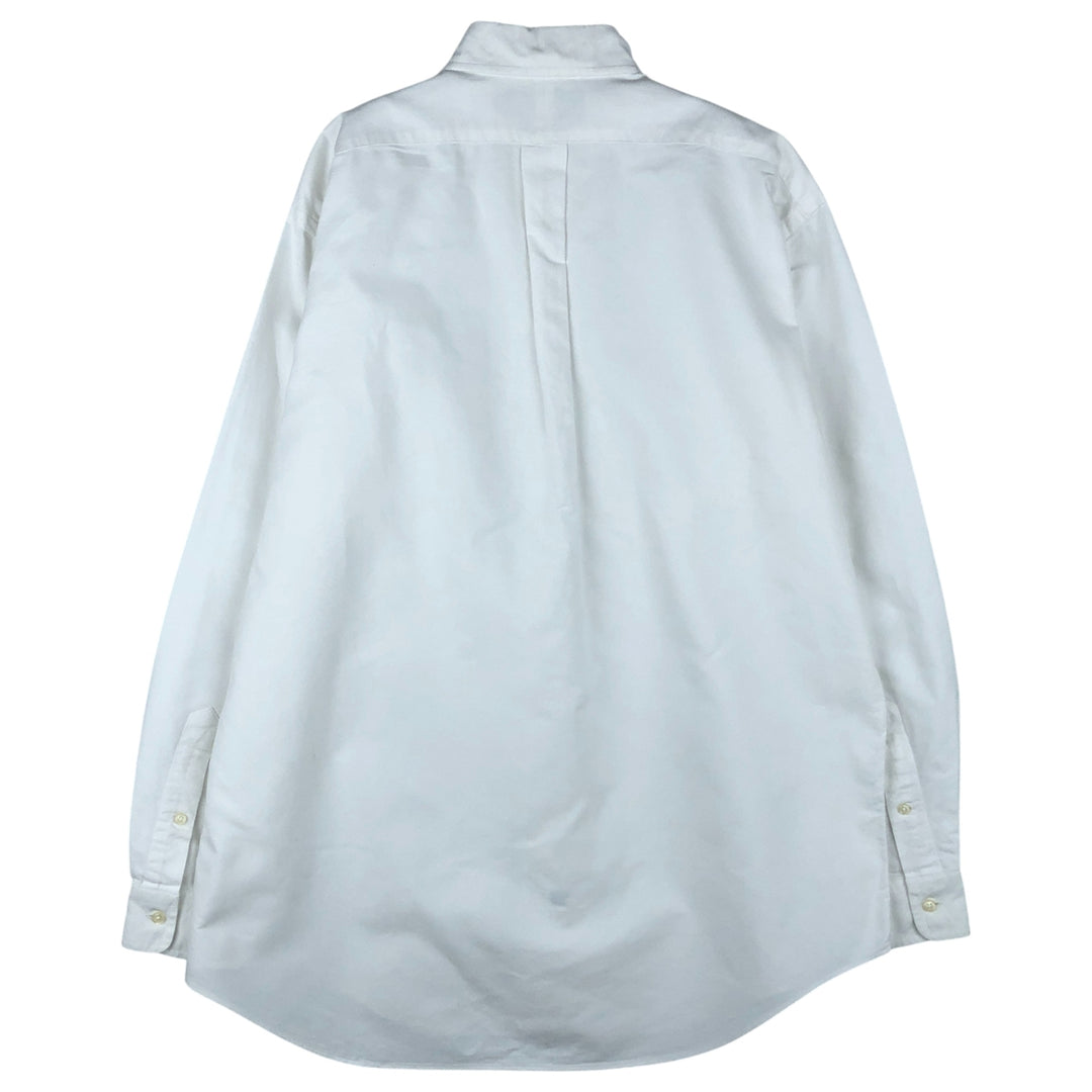 Ralph Lauren YARMOUTH long sleeve button down shirt, men's size L cotton white type Vintage Second Hand