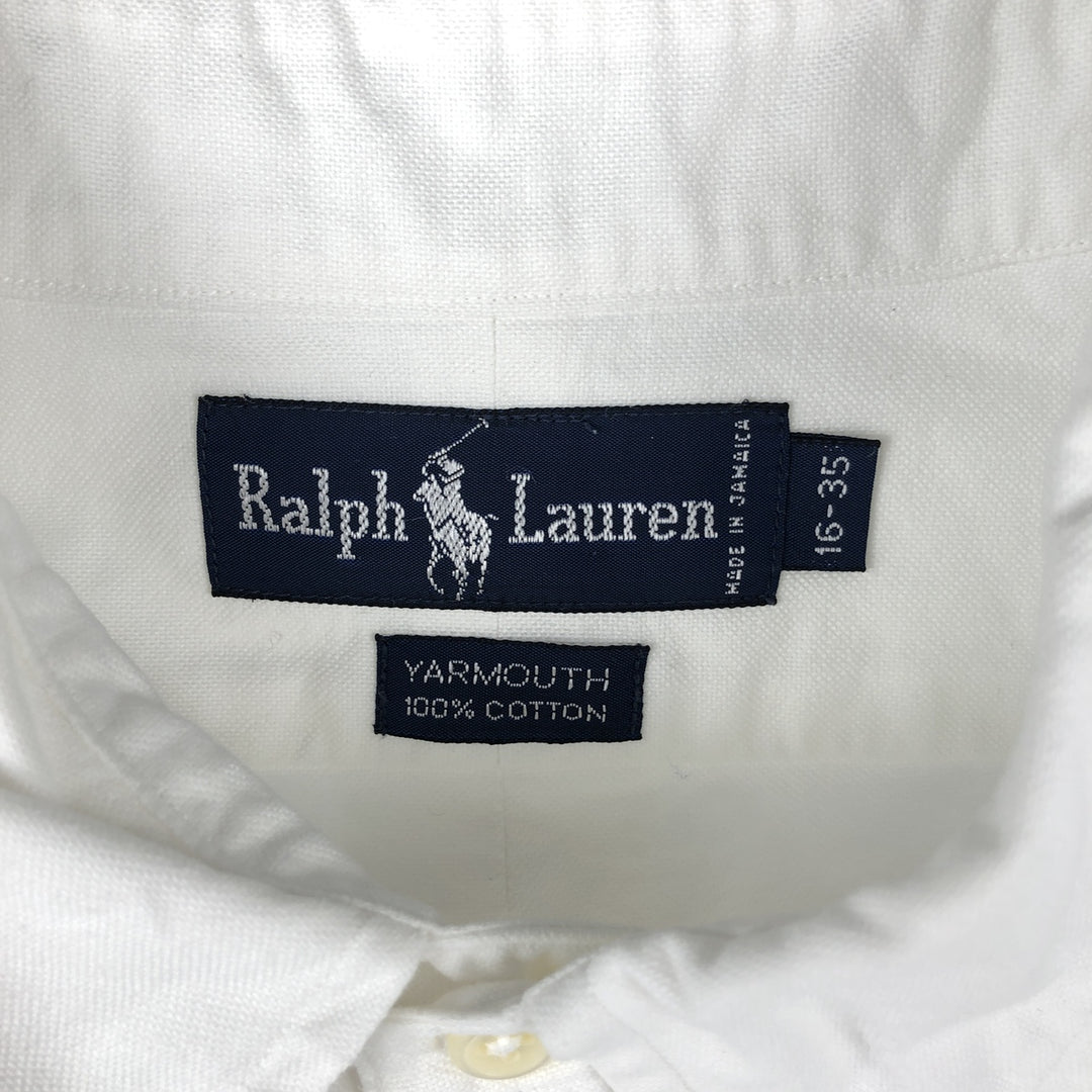 Ralph Lauren YARMOUTH long sleeve button down shirt, men's size L cotton white type Vintage Second Hand