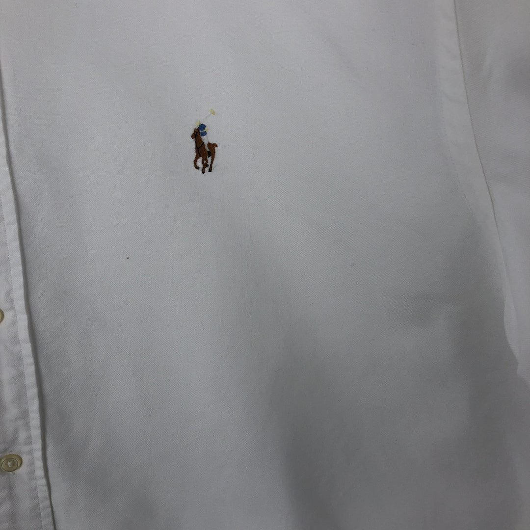 Ralph Lauren YARMOUTH long sleeve button down shirt, men's size L cotton white type Vintage Second Hand