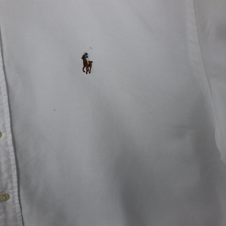 Ralph Lauren YARMOUTH long sleeve button down shirt, men's size L cotton white type Vintage Second Hand