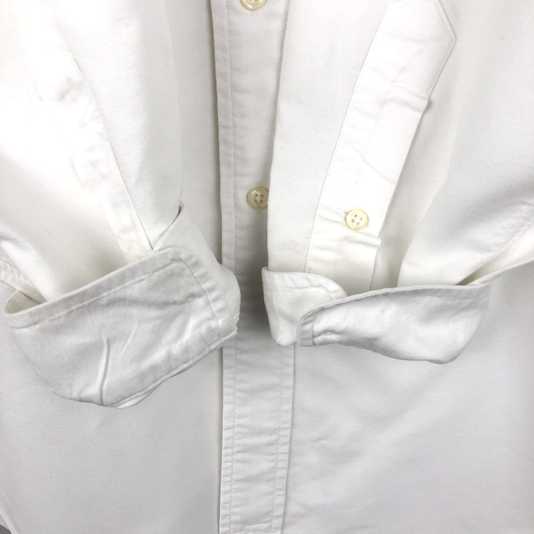 Ralph Lauren YARMOUTH long sleeve button down shirt, men's size L cotton white type Vintage Second Hand