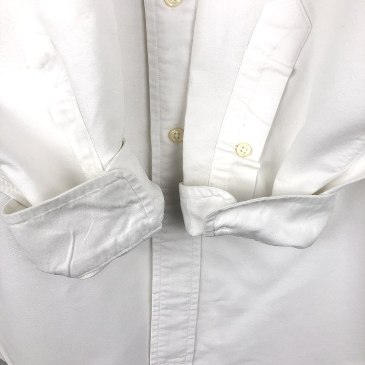 Ralph Lauren YARMOUTH long sleeve button down shirt, men's size L cotton white type Vintage Second Hand