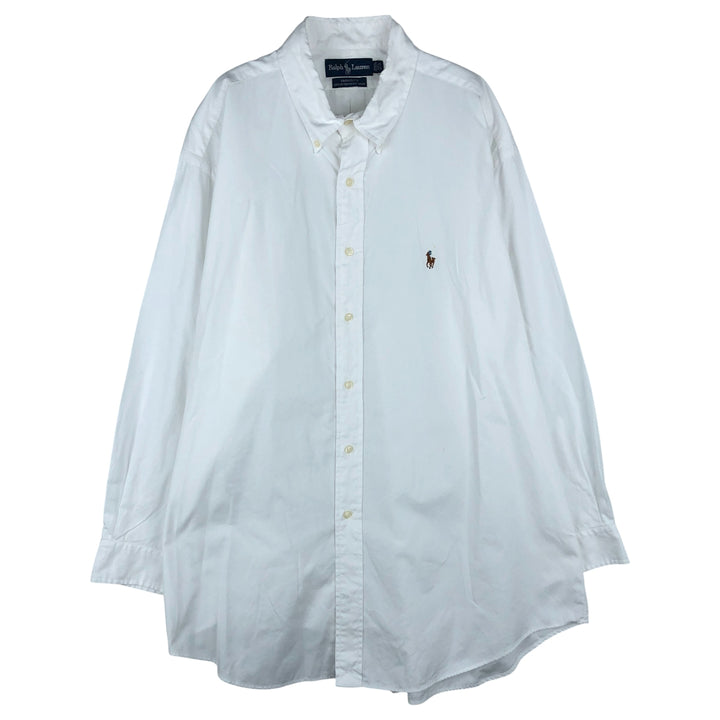 Ralph Lauren YARMOUTH long sleeve button down shirt, men's XL size cotton white type Vintage Second Hand