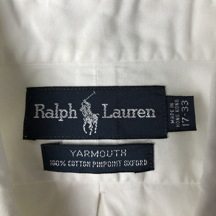 Ralph Lauren YARMOUTH long sleeve button down shirt, men's XL size cotton white type Vintage Second Hand