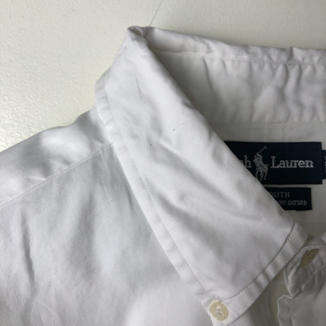 Ralph Lauren YARMOUTH long sleeve button down shirt, men's XL size cotton white type Vintage Second Hand