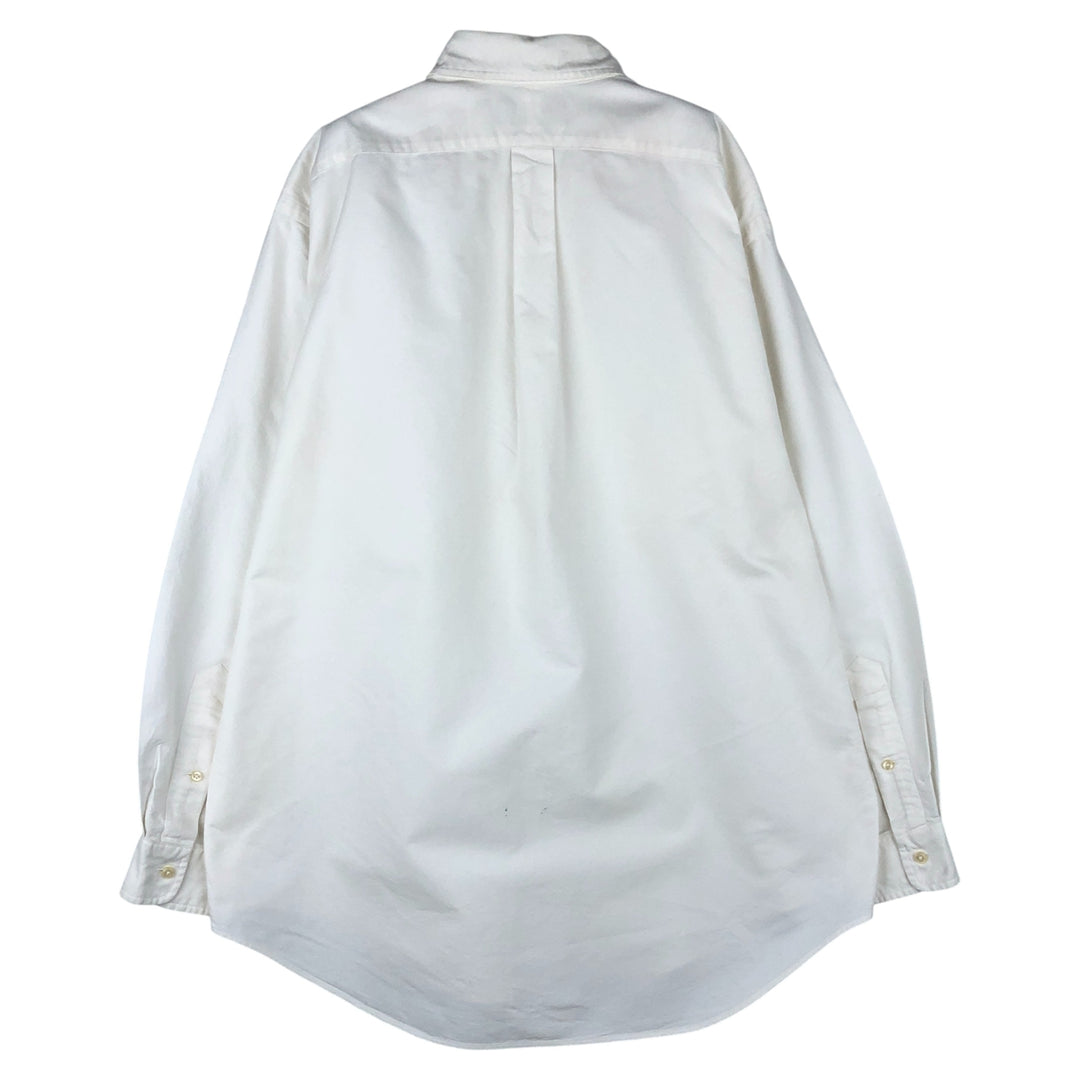 Ralph Lauren YARMOUTH long sleeve button down shirt, men's size L cotton white type Vintage Second Hand