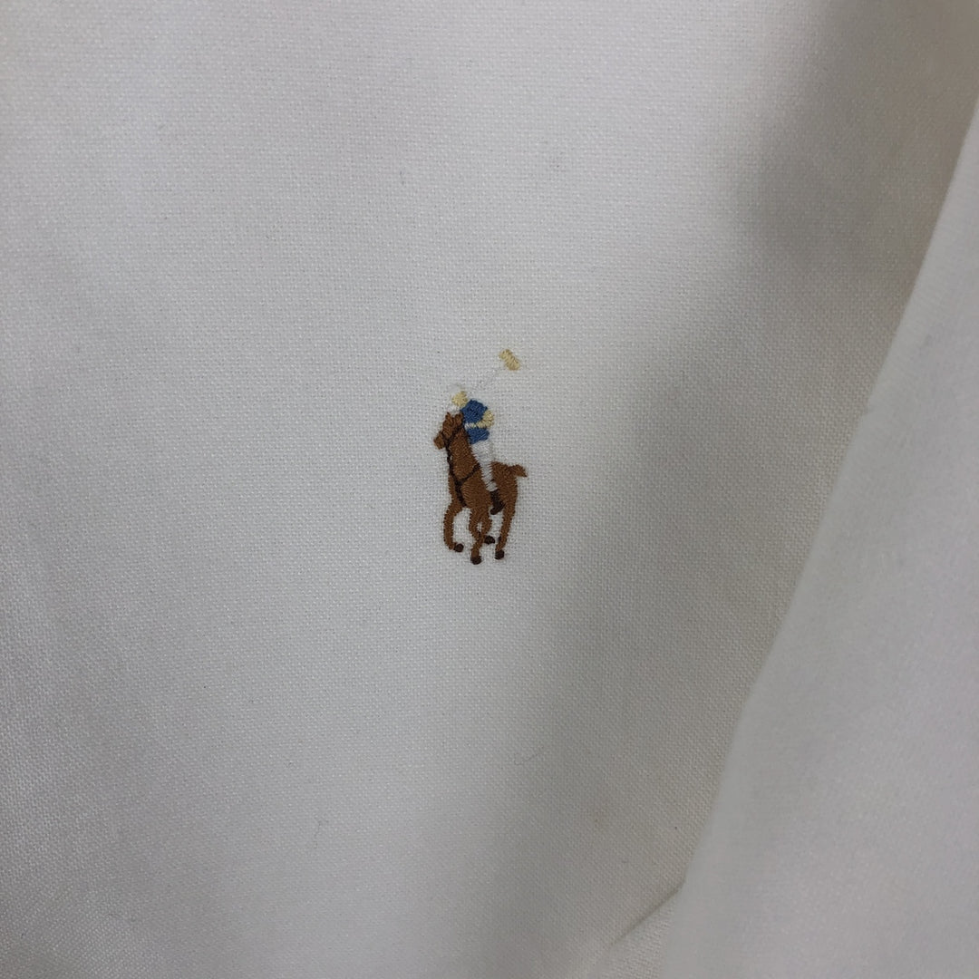 Ralph Lauren YARMOUTH long sleeve button down shirt, men's size L cotton white type Vintage Second Hand