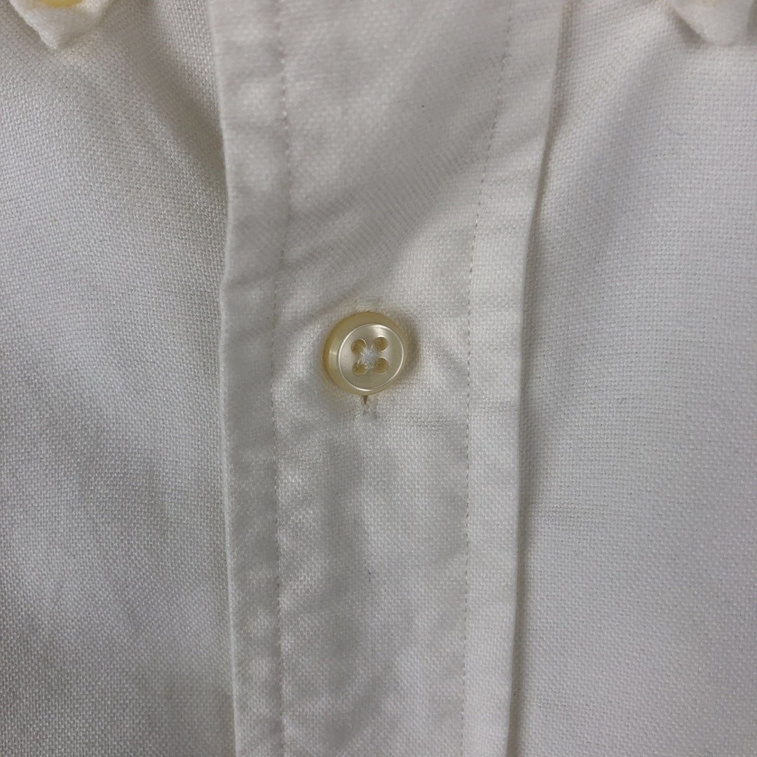 Ralph Lauren YARMOUTH long sleeve button down shirt, men's size L cotton white type Vintage Second Hand
