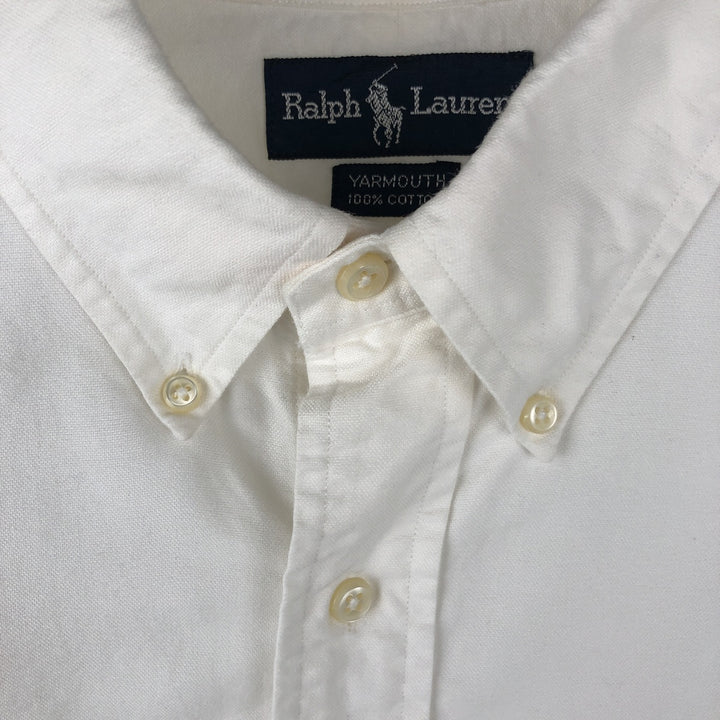 Ralph Lauren YARMOUTH long sleeve button down shirt, men's size L cotton white type Vintage Second Hand