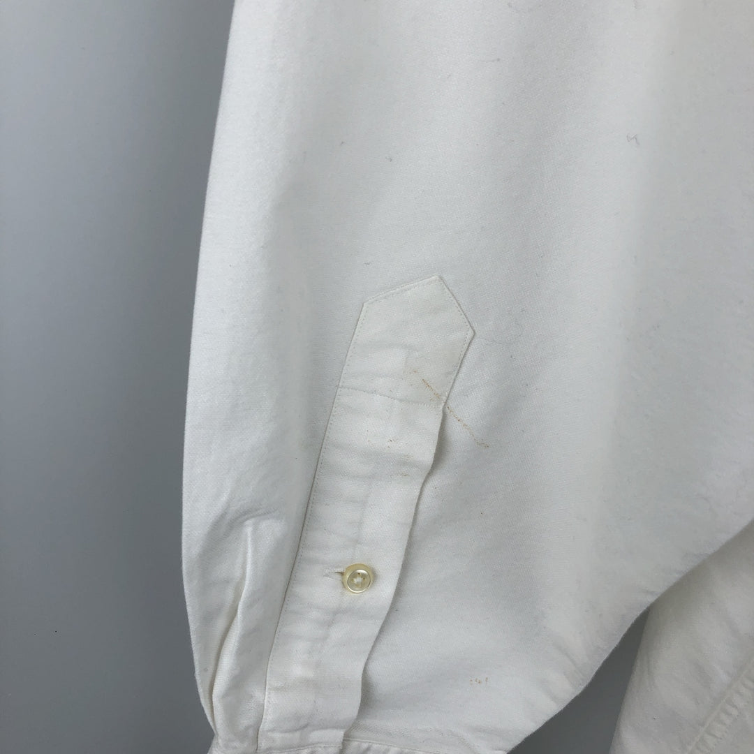 Ralph Lauren YARMOUTH long sleeve button down shirt, men's size L cotton white type Vintage Second Hand