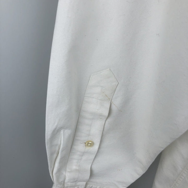 Ralph Lauren YARMOUTH long sleeve button down shirt, men's size L cotton white type Vintage Second Hand