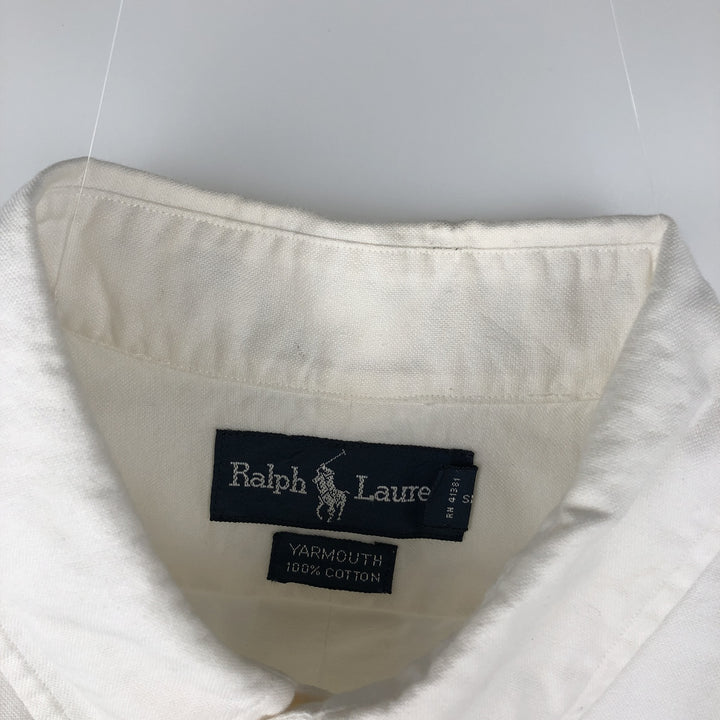 Ralph Lauren YARMOUTH long sleeve button down shirt, men's size L cotton white type Vintage Second Hand