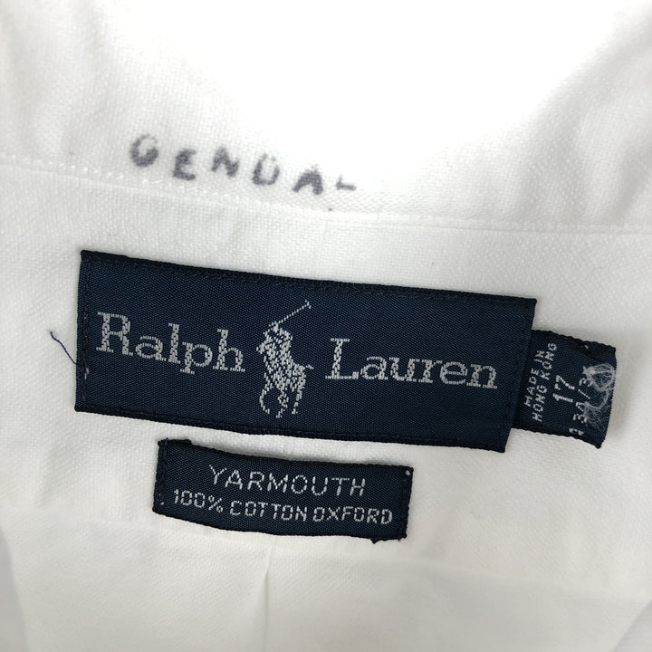 Ralph Lauren YARMOUTH long sleeve button down shirt, men's XL size cotton white type Vintage Second Hand