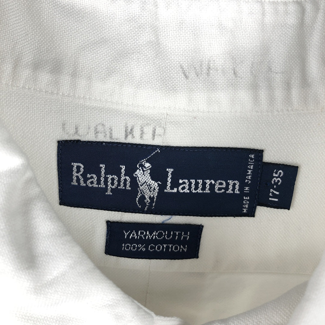 Ralph Lauren YARMOUTH long sleeve button down shirt, men's XL size cotton white type Vintage Second Hand