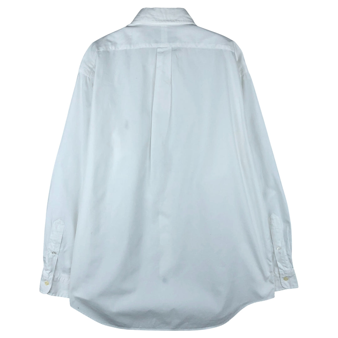 Ralph Lauren YARMOUTH long sleeve button down shirt, men's size L cotton white type Vintage Second Hand