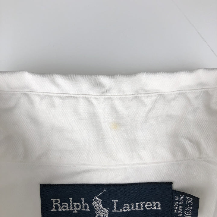 Ralph Lauren YARMOUTH long sleeve button down shirt, men's size L cotton white type Vintage Second Hand