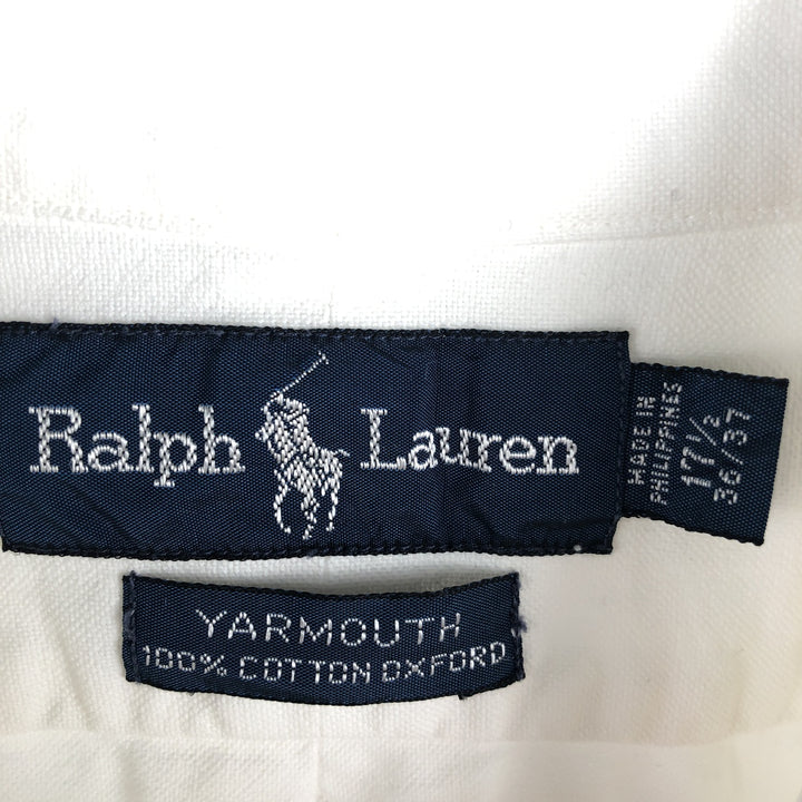 Ralph Lauren YARMOUTH long sleeve button down shirt, men's XL size cotton white type Vintage Second Hand