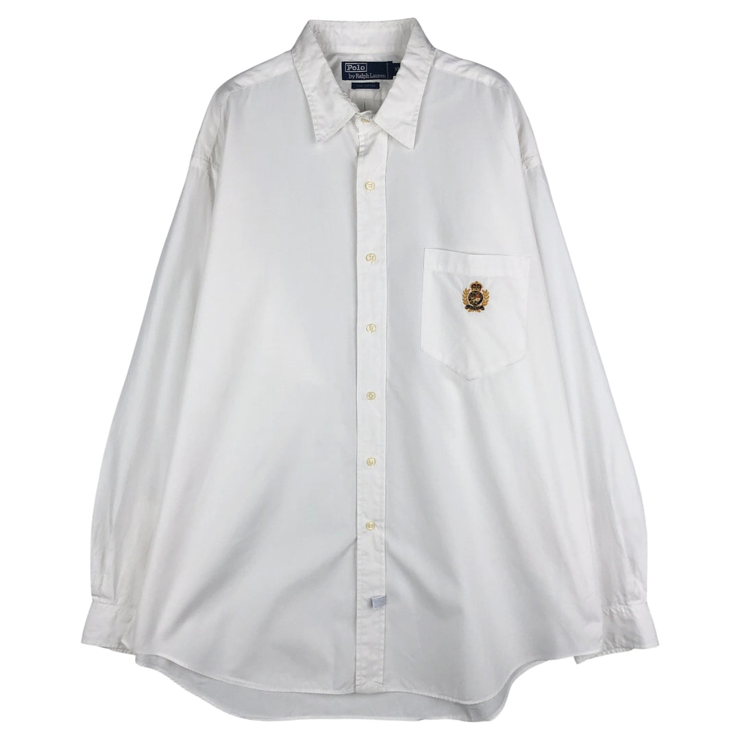 Ralph Lauren long sleeve button down shirt, men's XL size cotton white type Vintage Second Hand