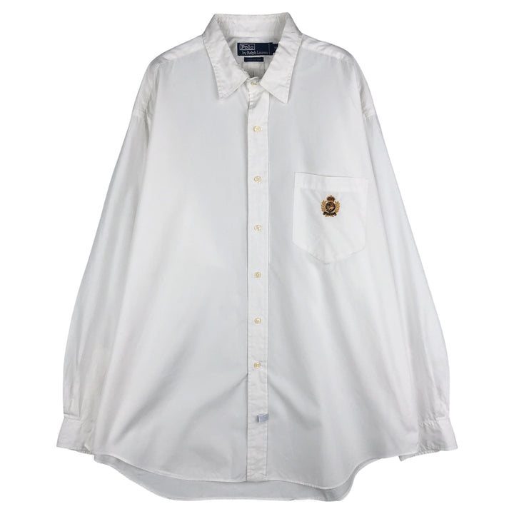 Ralph Lauren long sleeve button down shirt, men's XL size cotton white type Vintage Second Hand