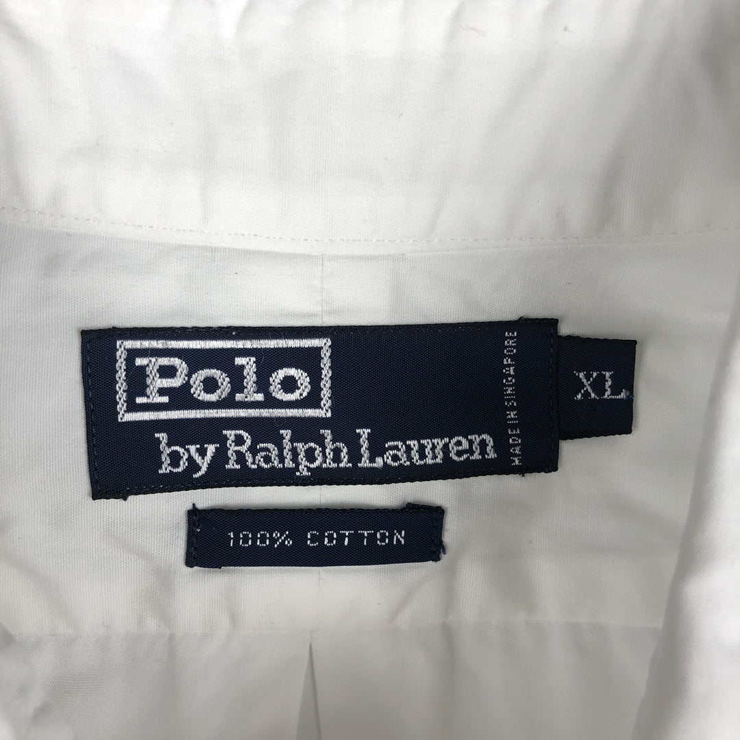 Ralph Lauren long sleeve button down shirt, men's XL size cotton white type Vintage Second Hand