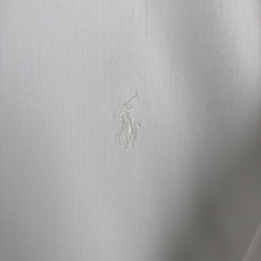 Ralph Lauren YARMOOTH long-sleeved button-down shirt, men's size L cotton white type Vintage Second Hand