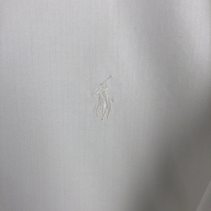 Ralph Lauren YARMOOTH long-sleeved button-down shirt, men's size L cotton white type Vintage Second Hand
