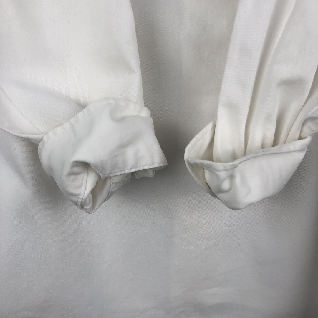 Ralph Lauren YARMOOTH long-sleeved button-down shirt, men's size L cotton white type Vintage Second Hand