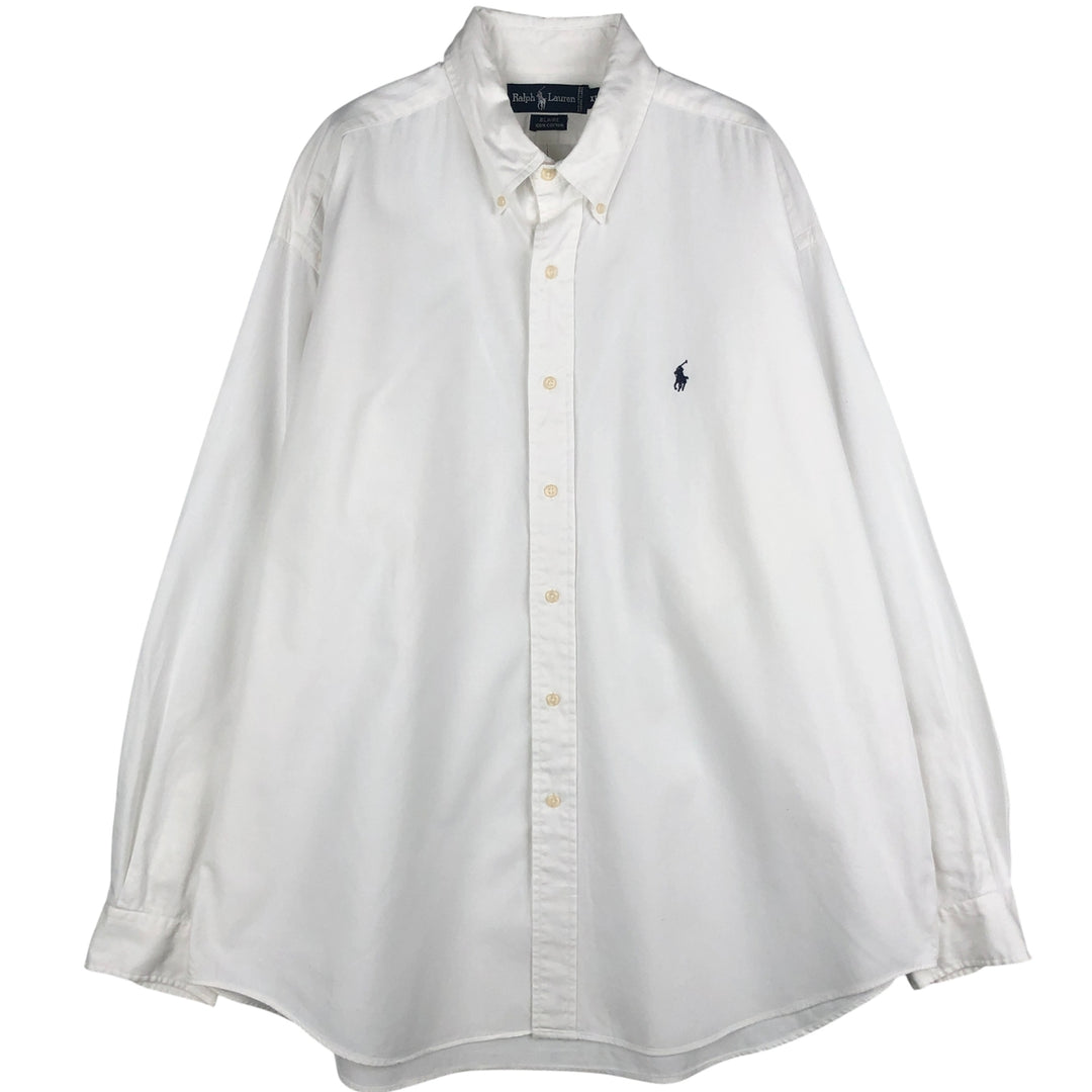 Ralph Lauren BLAIRE long sleeve button down shirt, men's XL size cotton white type Vintage Second Hand