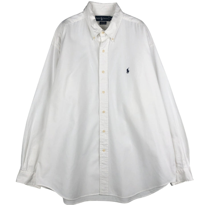 Ralph Lauren BLAIRE long sleeve button down shirt, men's XL size cotton white type Vintage Second Hand