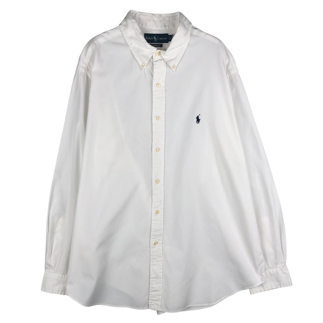 Ralph Lauren Classic Fit Long Sleeve Button Down Shirt Men's XXXL cotton white type Vintage Second Hand