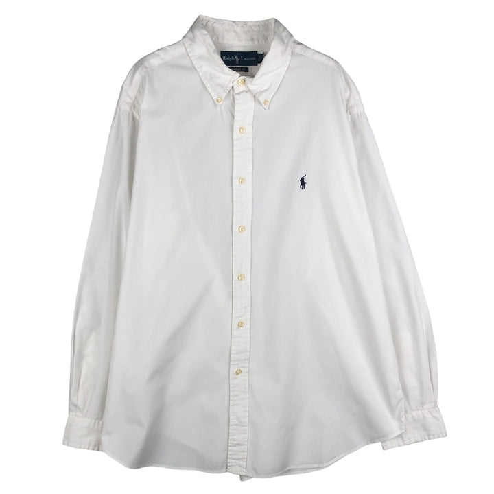Ralph Lauren Classic Fit Long Sleeve Button Down Shirt Men's XXXL cotton white type Vintage Second Hand