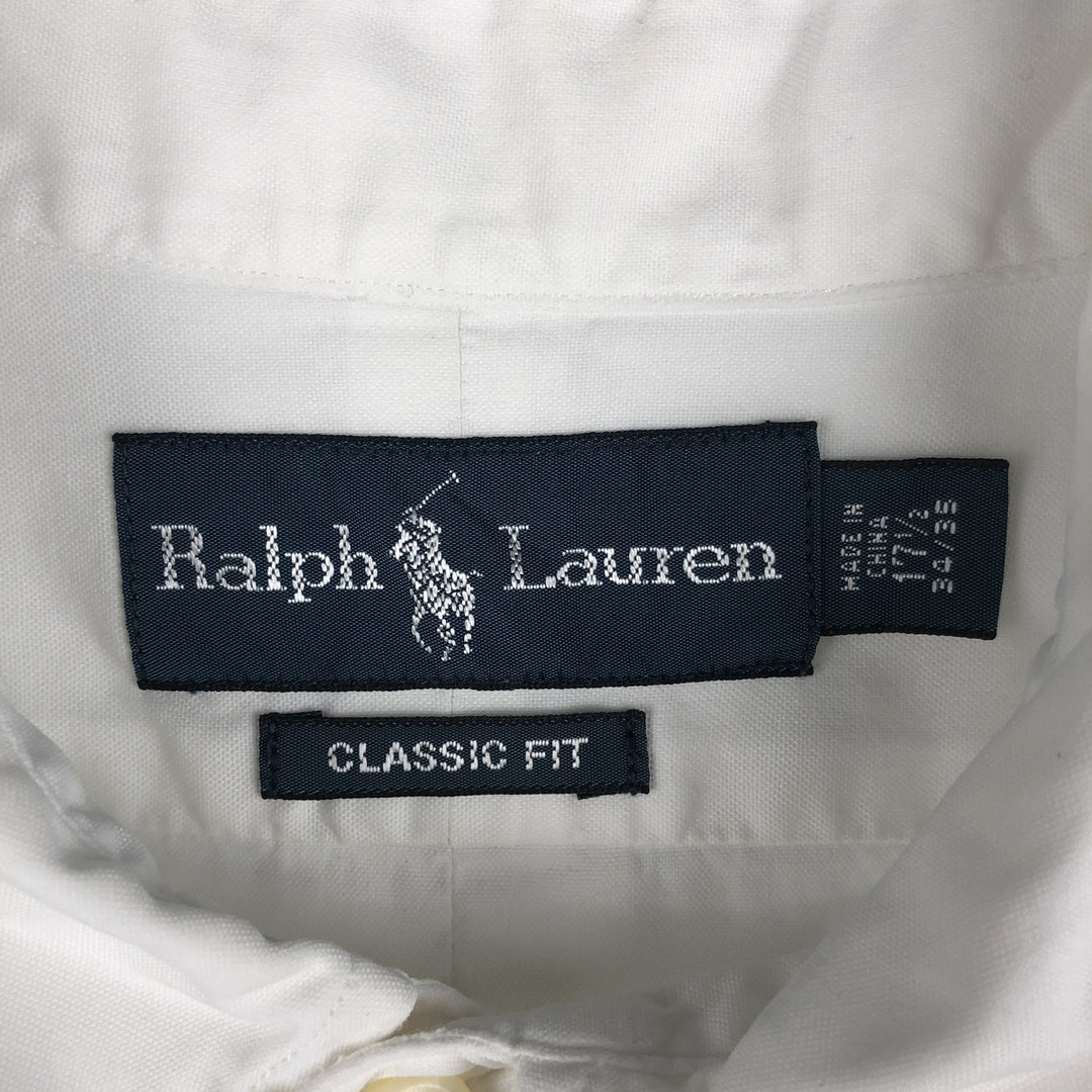Ralph Lauren Classic Fit Long Sleeve Button Down Shirt Men's XXXL cotton white type Vintage Second Hand