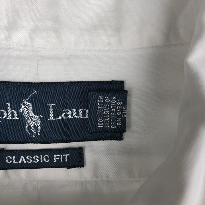 Ralph Lauren Classic Fit Long Sleeve Button Down Shirt Men's XXXL cotton white type Vintage Second Hand