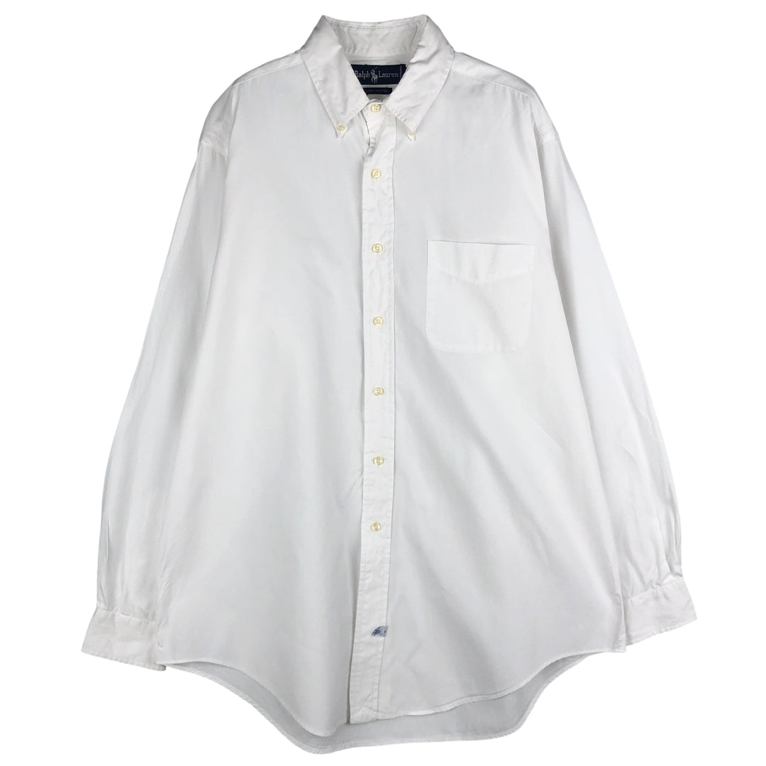 Ralph Lauren long sleeve button down shirt size 16.1 cotton white type Vintage Second Hand