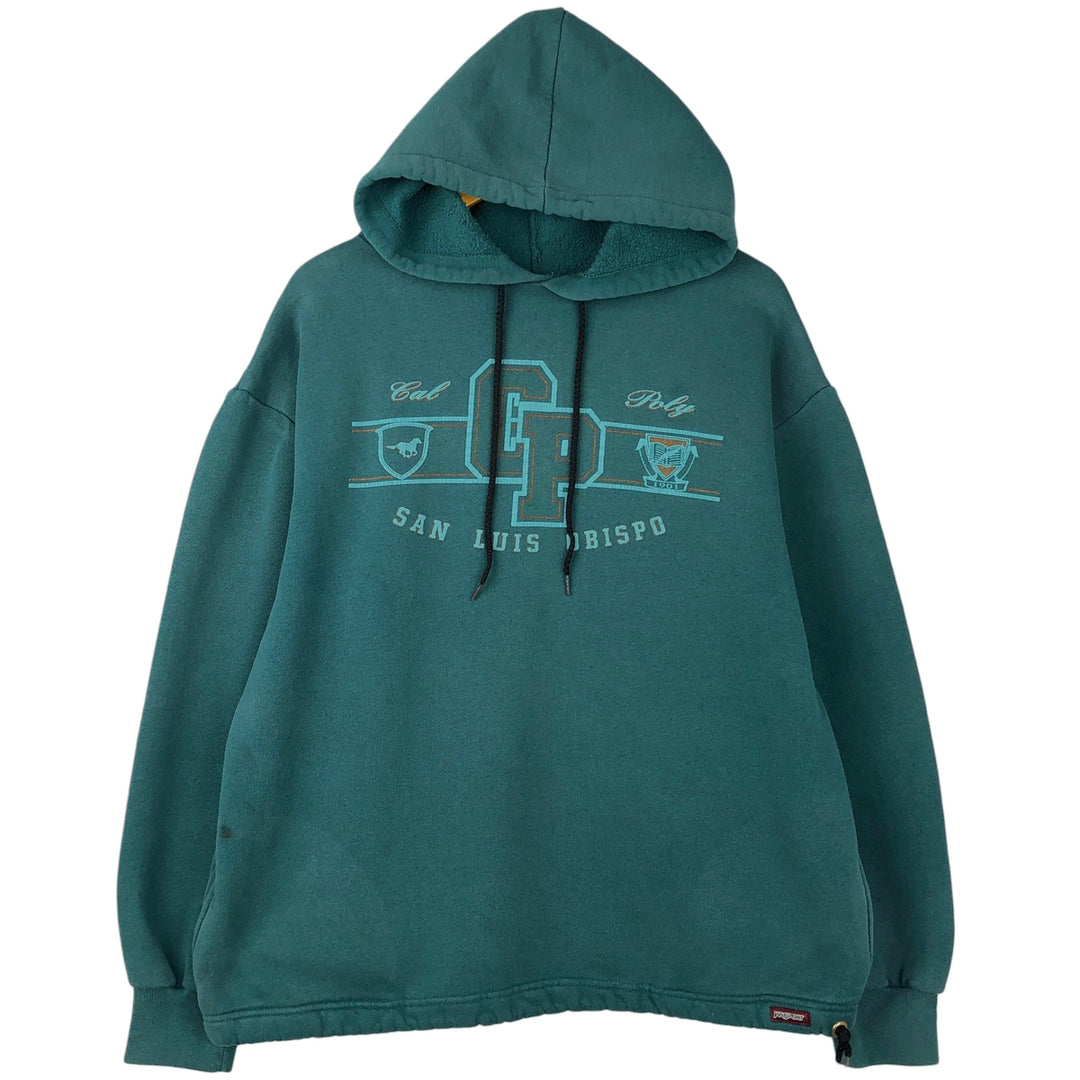 Jansport College Sweatshirt Pullover Hoodie, Made in USA, Men's XL cotton green type Vintage Second Hand