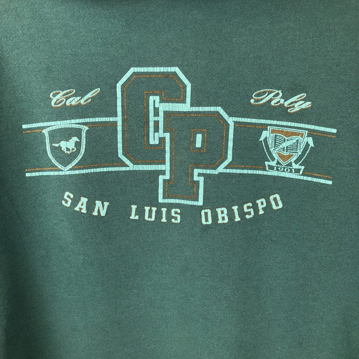 Jansport College Sweatshirt Pullover Hoodie, Made in USA, Men's XL cotton green type Vintage Second Hand