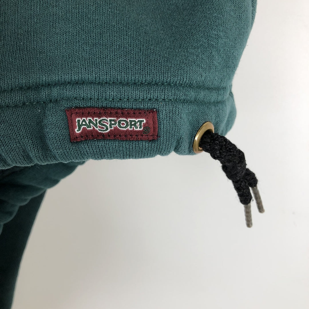 Jansport College Sweatshirt Pullover Hoodie, Made in USA, Men's XL cotton green type Vintage Second Hand
